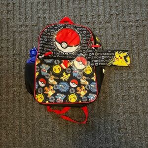 Pokemon Kids Backpack with pencil case, water bottle, & key chain